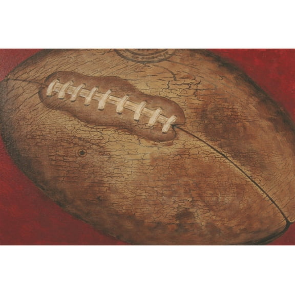 Marmont Hill "Crackle Football" by Reesa Qualia Painting Print on Wrapped Canvas