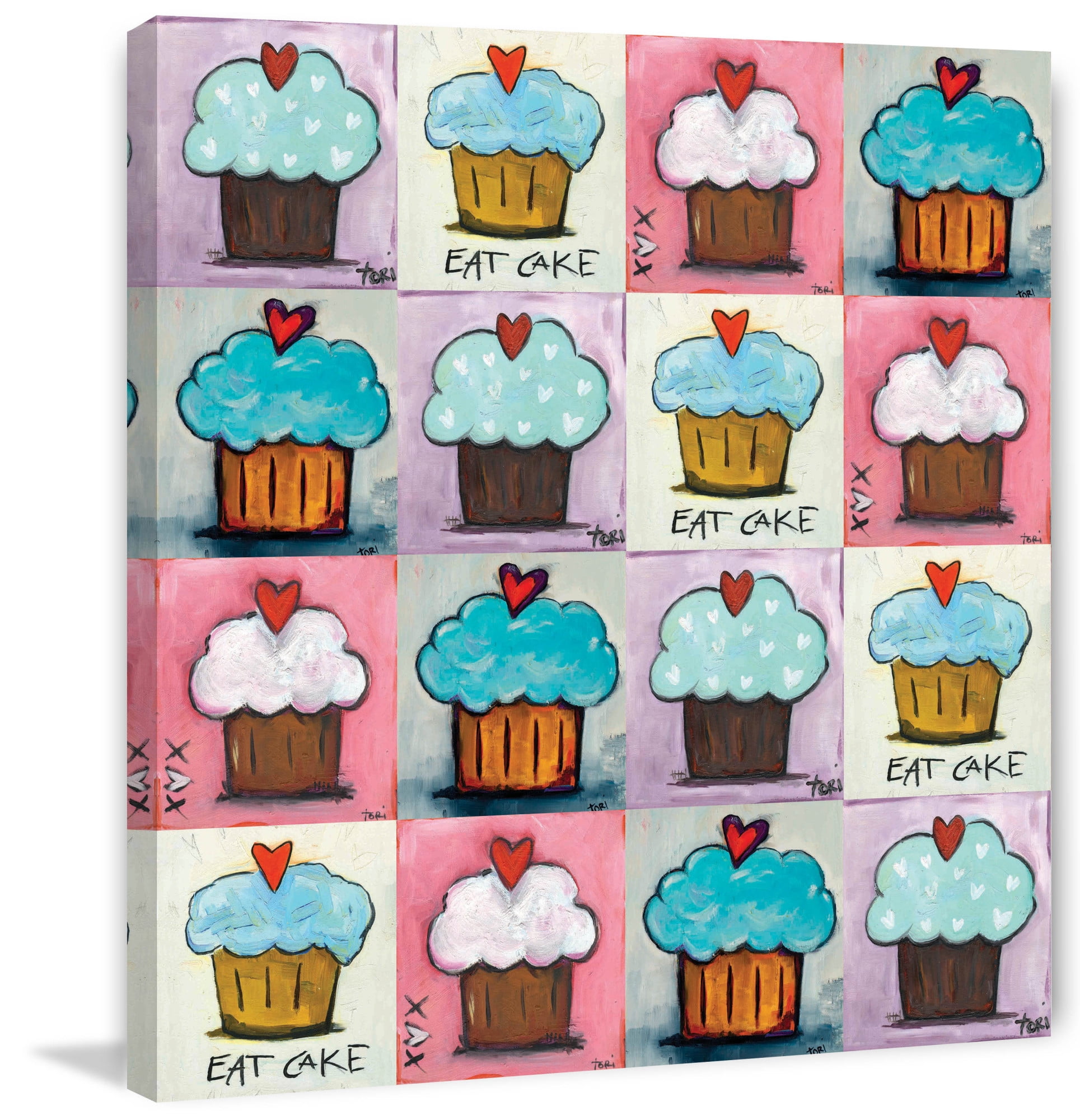 Marmont Hill Cupcake Collage Painting Print on Wrapped Canvas