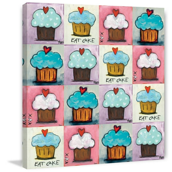 Marmont Hill Cupcake Collage Painting Print on Wrapped Canvas