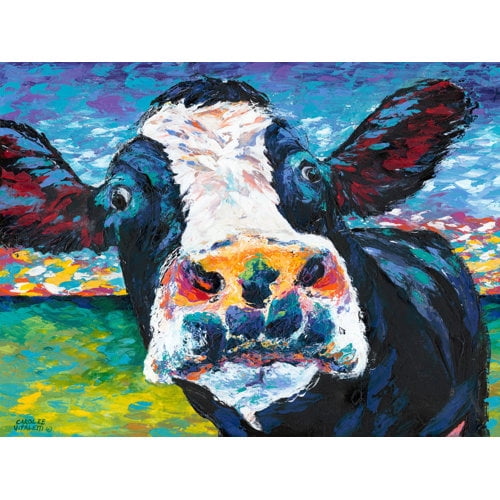 Marmont Hill Curious Cow II Canvas Wall Art