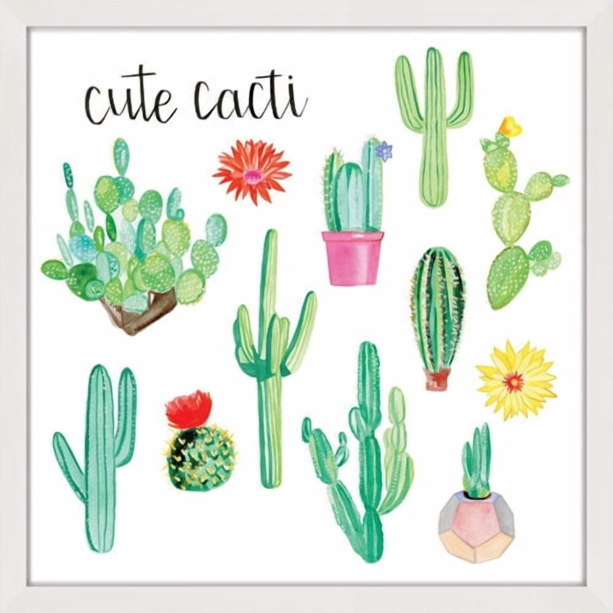 Marmont Hill "Cute Cacti" by Molly Rosner Framed Painting Print