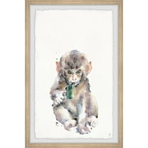 Marmont Hill Cute Little Monkey Framed Wall Art