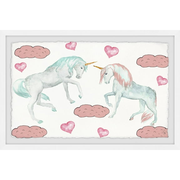 Marmont Hill Cute Unicorns Framed Wall Art