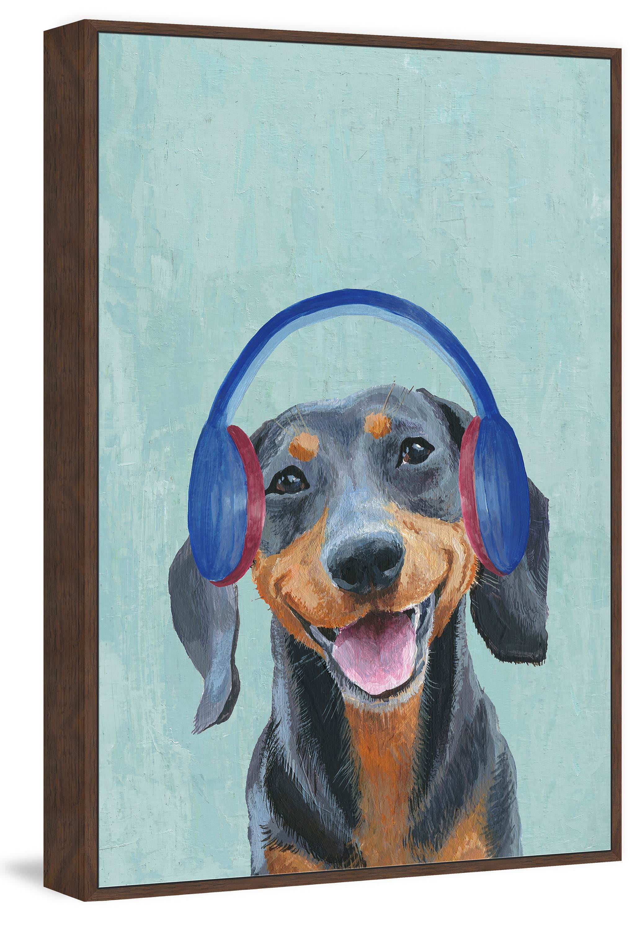 Marmont Hill "DJ Dogie" Floater Framed Painting Print on Canvas