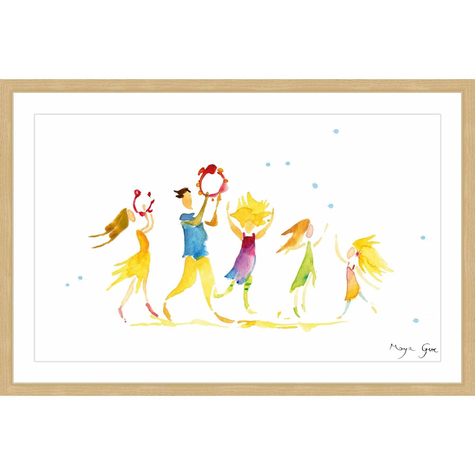 Marmont Hill "Dancing Family" by Maya Gur Framed Painting Print