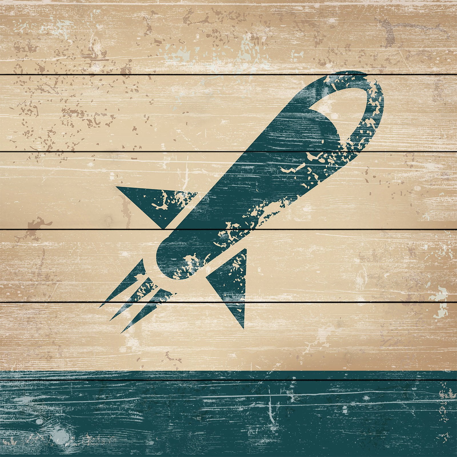 Marmont Hill Dark Ship Painting Print on White Wood