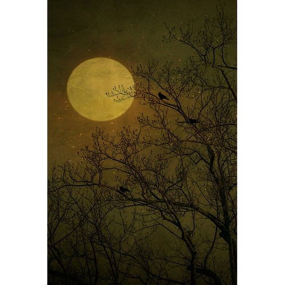 Yellow Moonlit Night Canvas Art Print, 18" x 12"