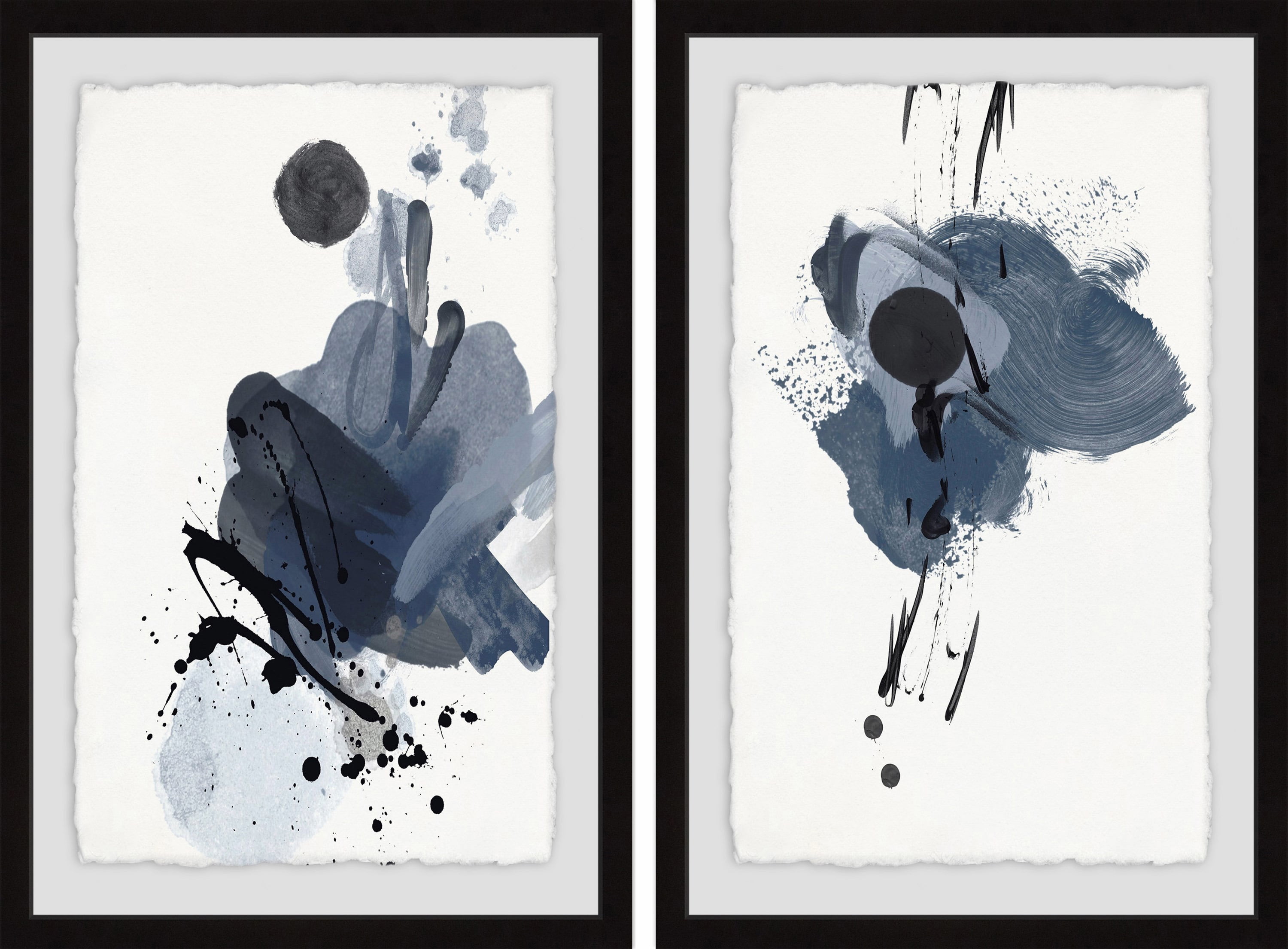 Marmont Hill Dark Strokes Diptych, 30" x 40"
