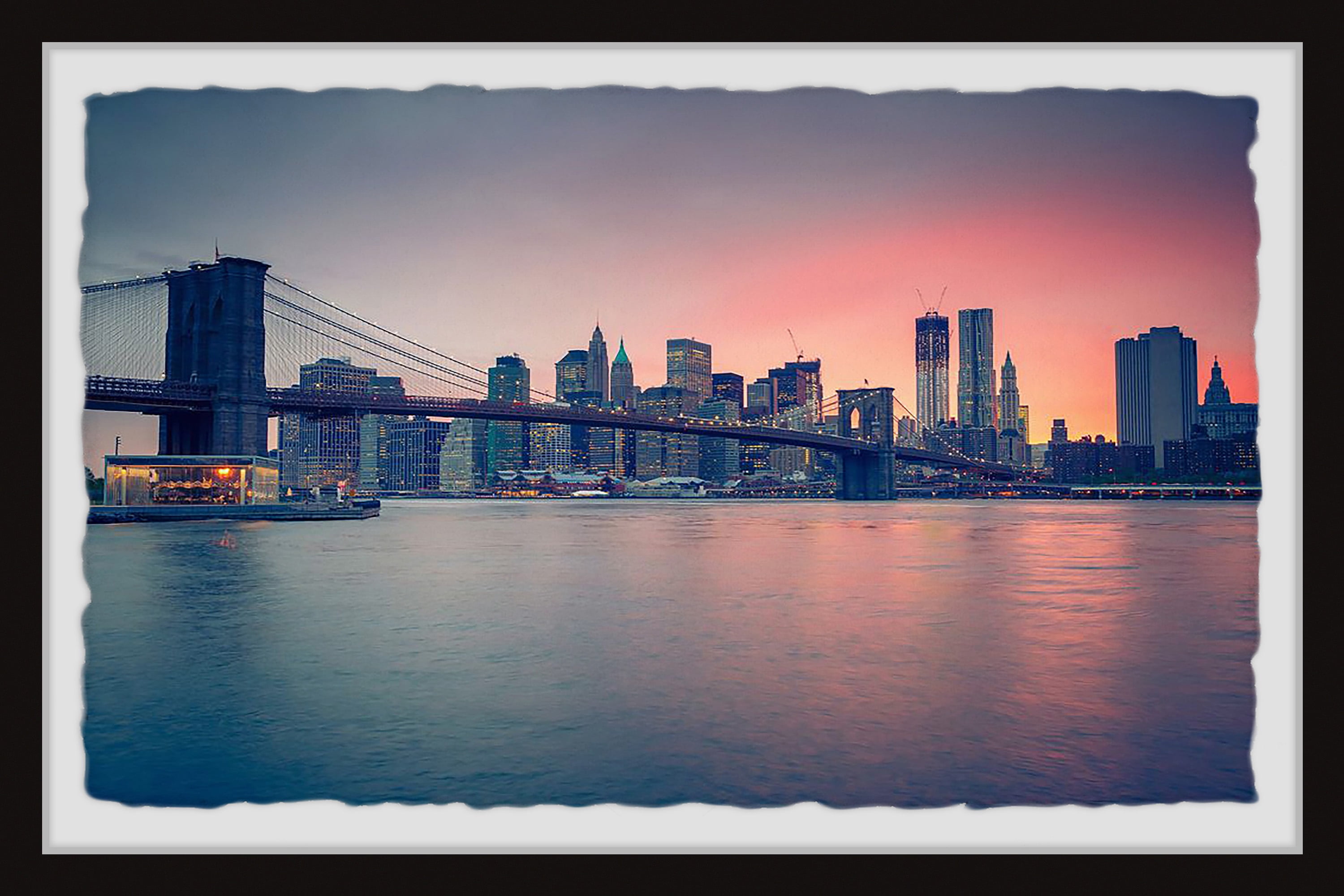 Marmont Hill Dawn at the City Framed Wall Art, 20" x 30"