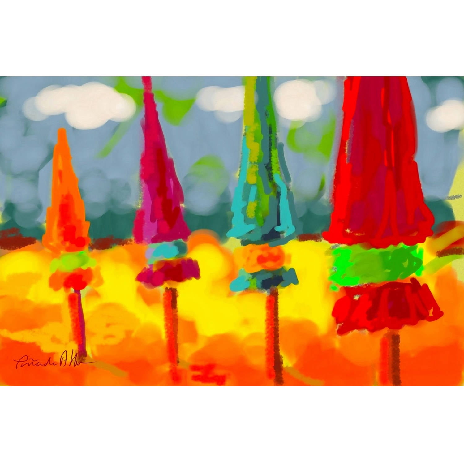 Marmont Hill "Deauville France" by Arthur Pina Painting Print on Wrapped Canvas