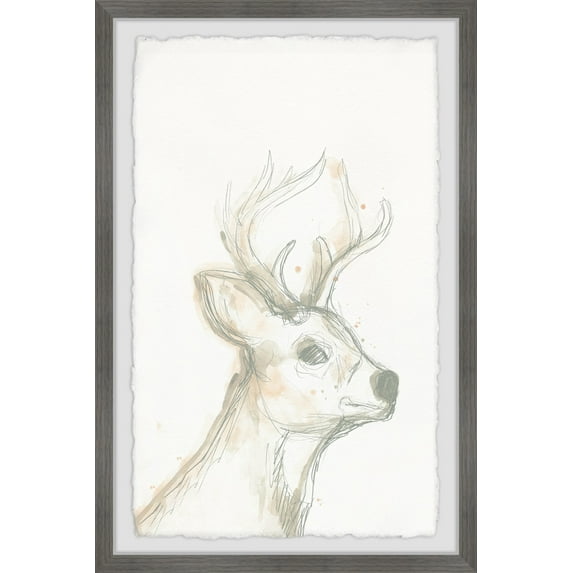 Marmont Hill Deer Cameo IV Framed Wall Art