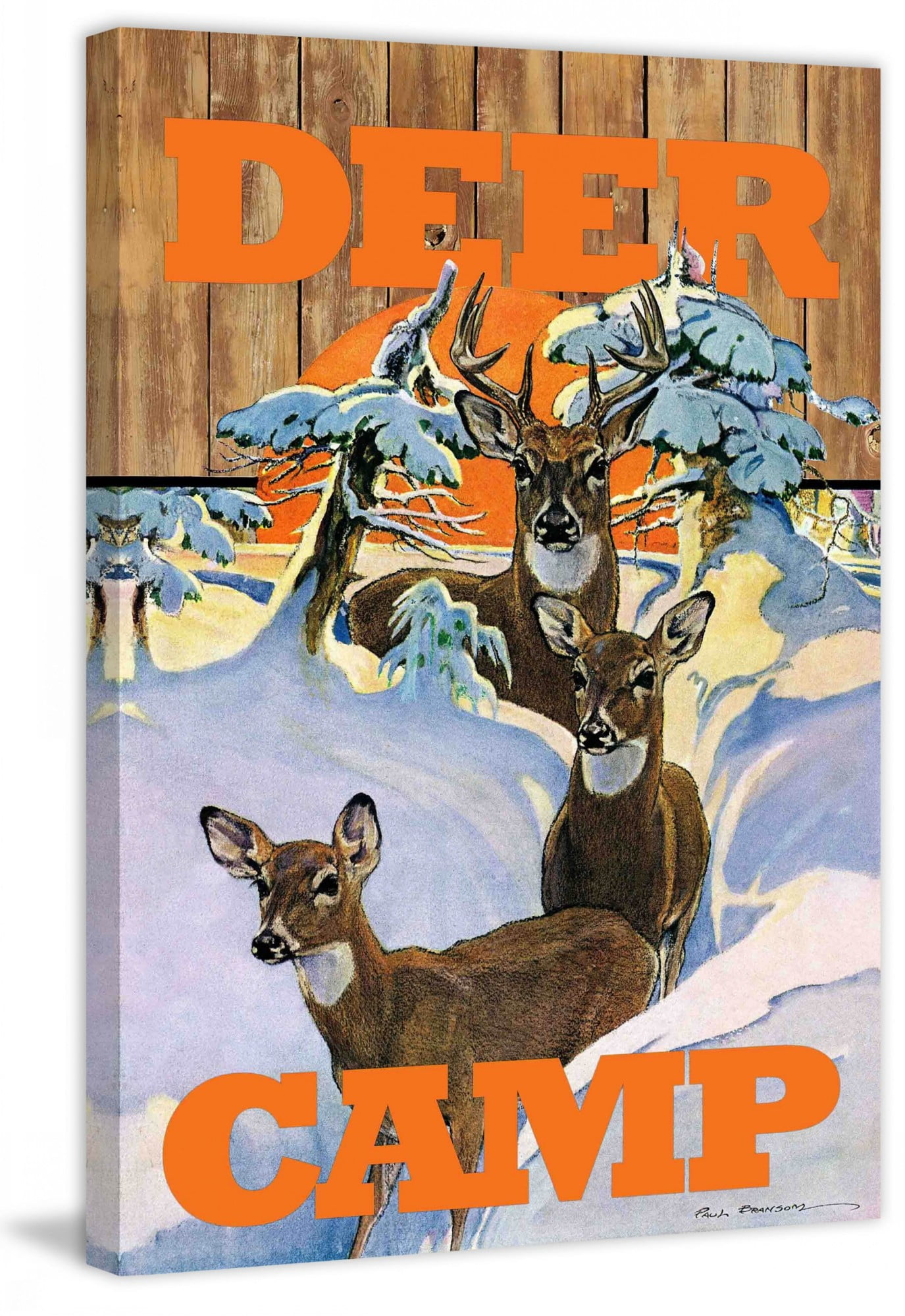 Marmont Hill Inc Marmont Hill - "Deer Camp 2" by Saturday Evening Post Painting Print on Canvas - Multi-color