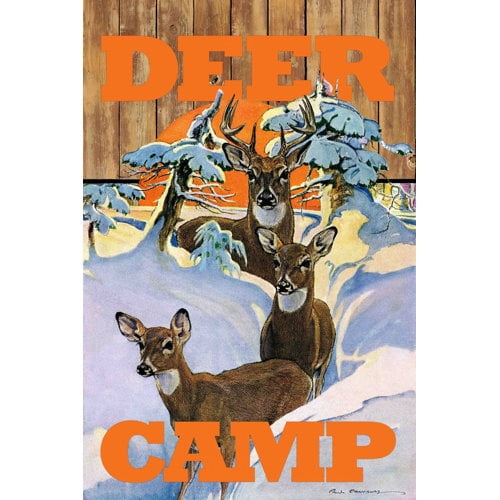 Marmont Hill Inc Marmont Hill - "Deer Camp 2" by Saturday Evening Post Painting Print on Canvas - Multi-color