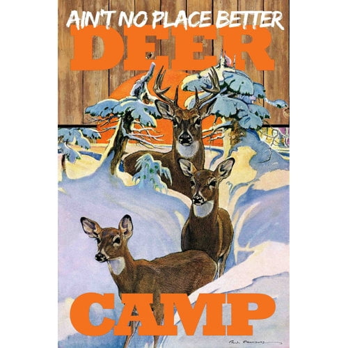 Marmont Hill Inc Marmont Hill - "Deer Camp" by Saturday Evening Post Painting Print on Canvas - Multi-color