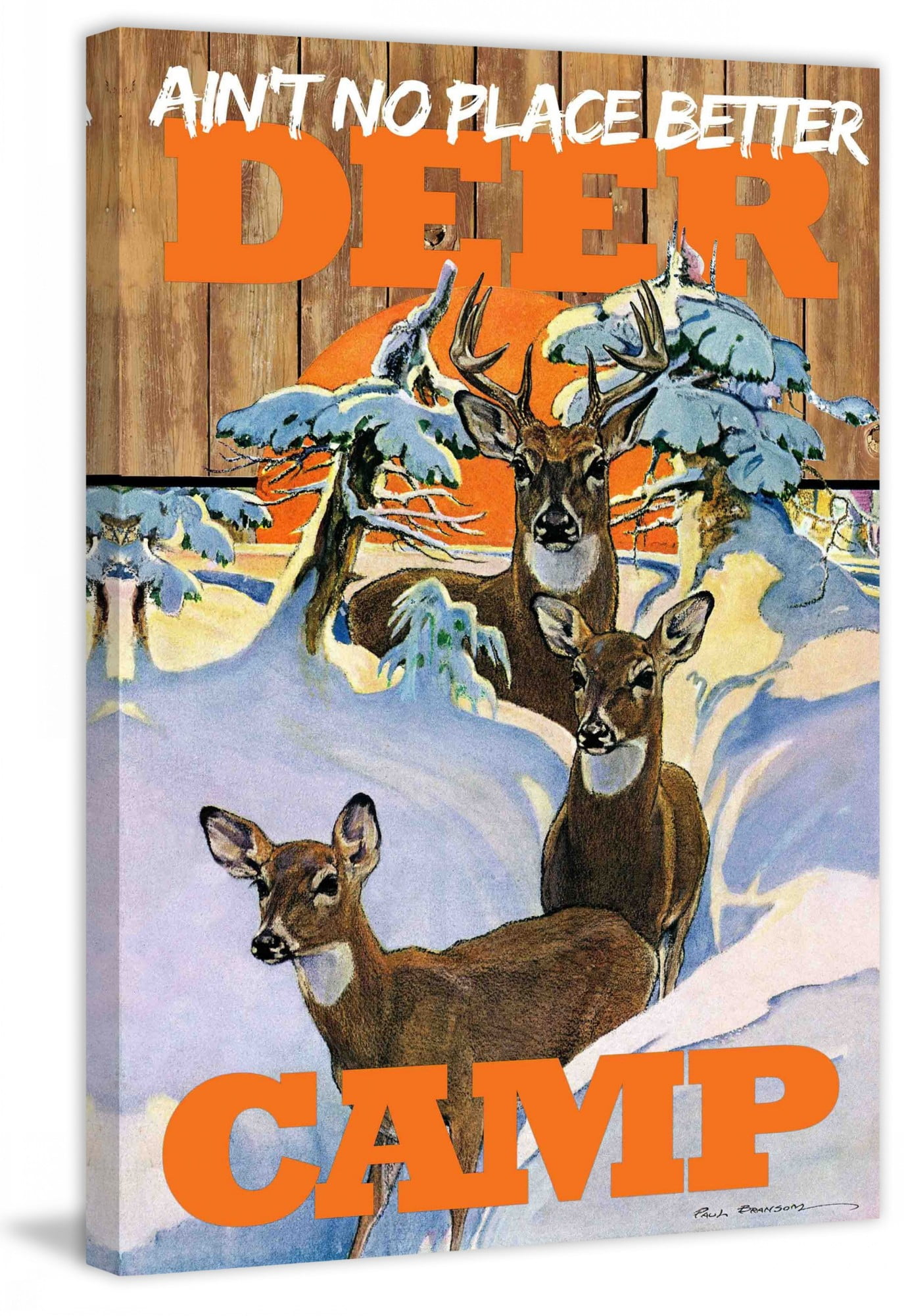 Marmont Hill Inc Marmont Hill - "Deer Camp" by Saturday Evening Post Painting Print on Canvas - Multi-color