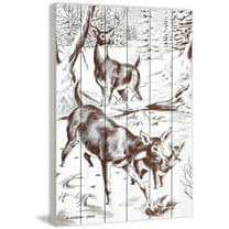 Marmont Hill "Deer" Painting Print on White Wood