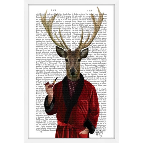 Marmont Hill "Deer in Smoking Jacket" Framed Painting Print