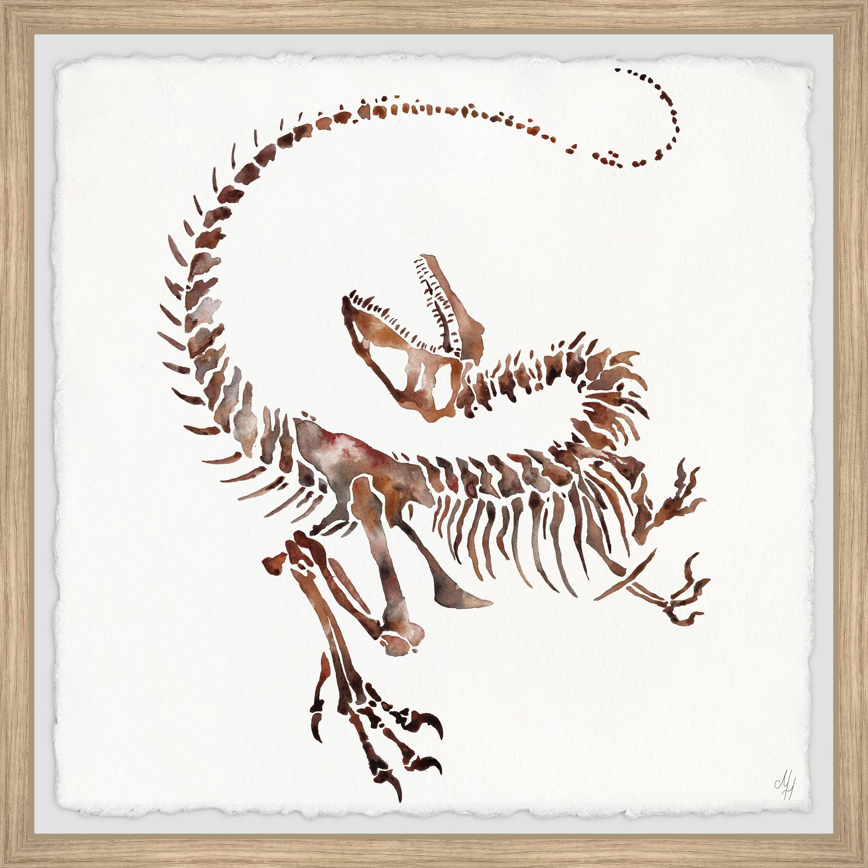 Marmont Hill Dino Fossil Framed Wall Art, 32.00" x 1.50"