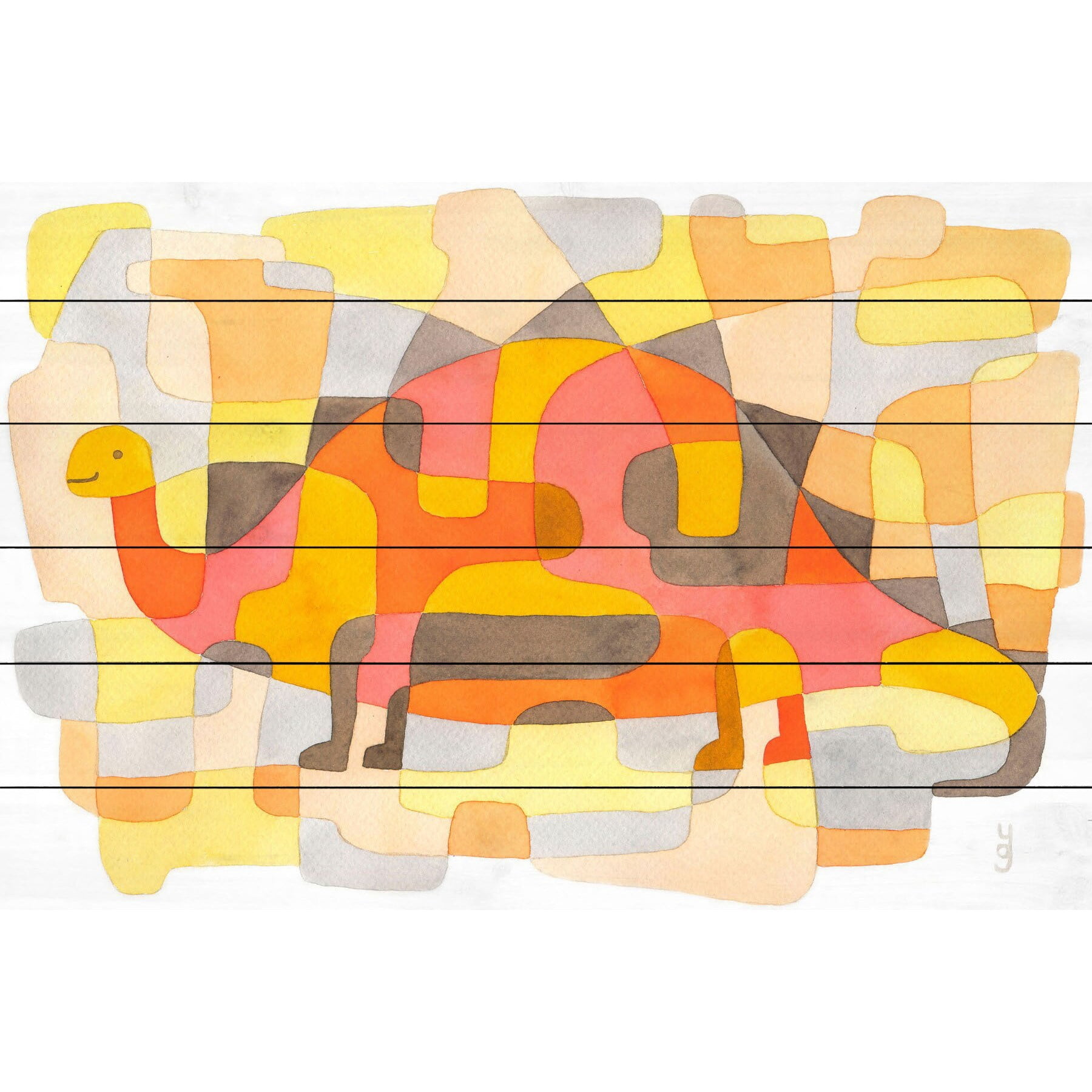 Marmont Hill "Dinosaur 2" by Yolanta Gawlik Painting Print on White Wood