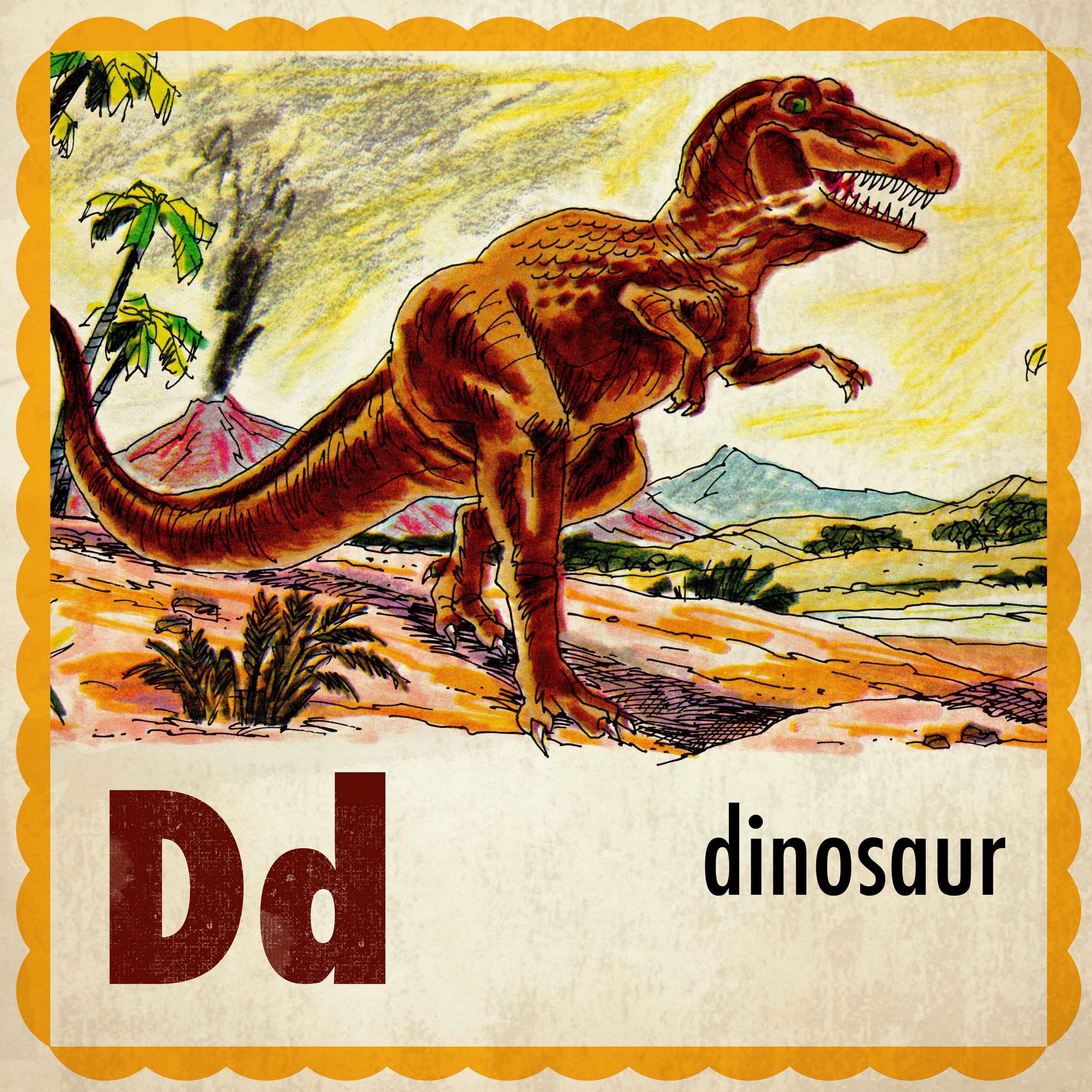 Marmont Hill "Dinosaur Letter" by Curtis Painting Print on Canvas