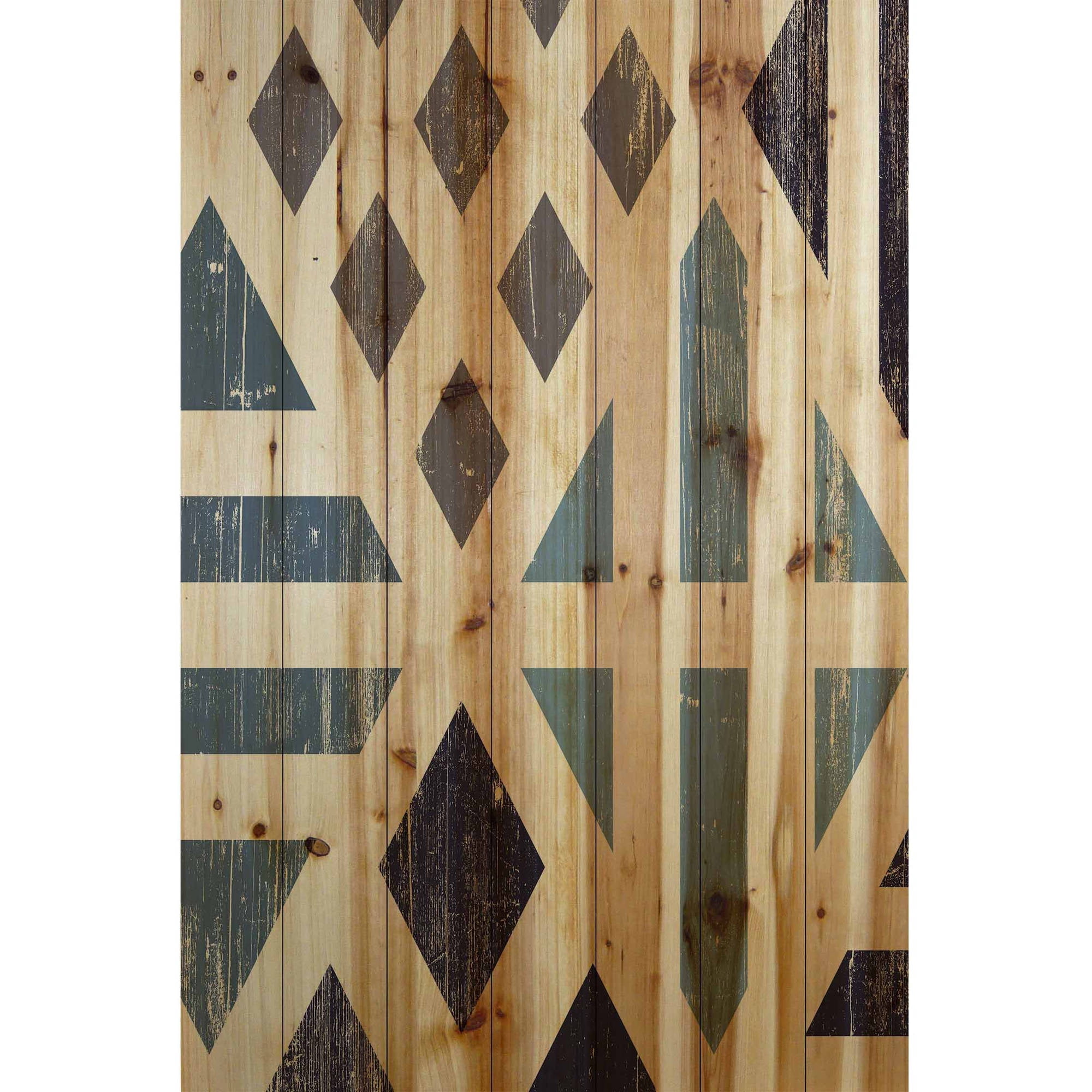 Marmont Hill - "Disconnected Diamonds" Painting Print on Natural Pine Wood