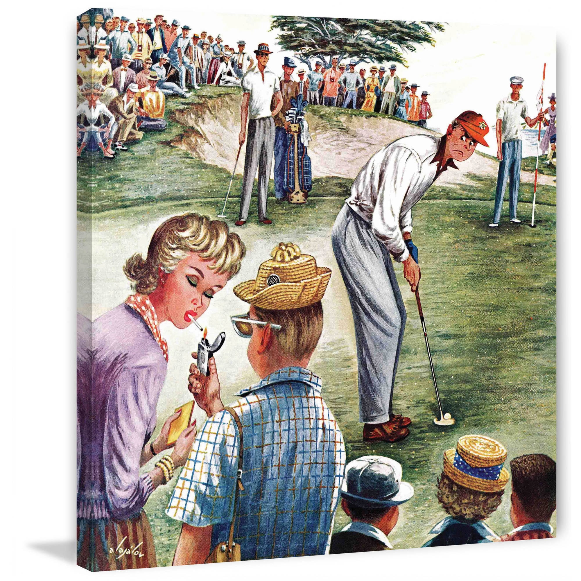 Marmont Hill Distracted Pro Golfer by Constantin Alajalov Painting Print on Canvas