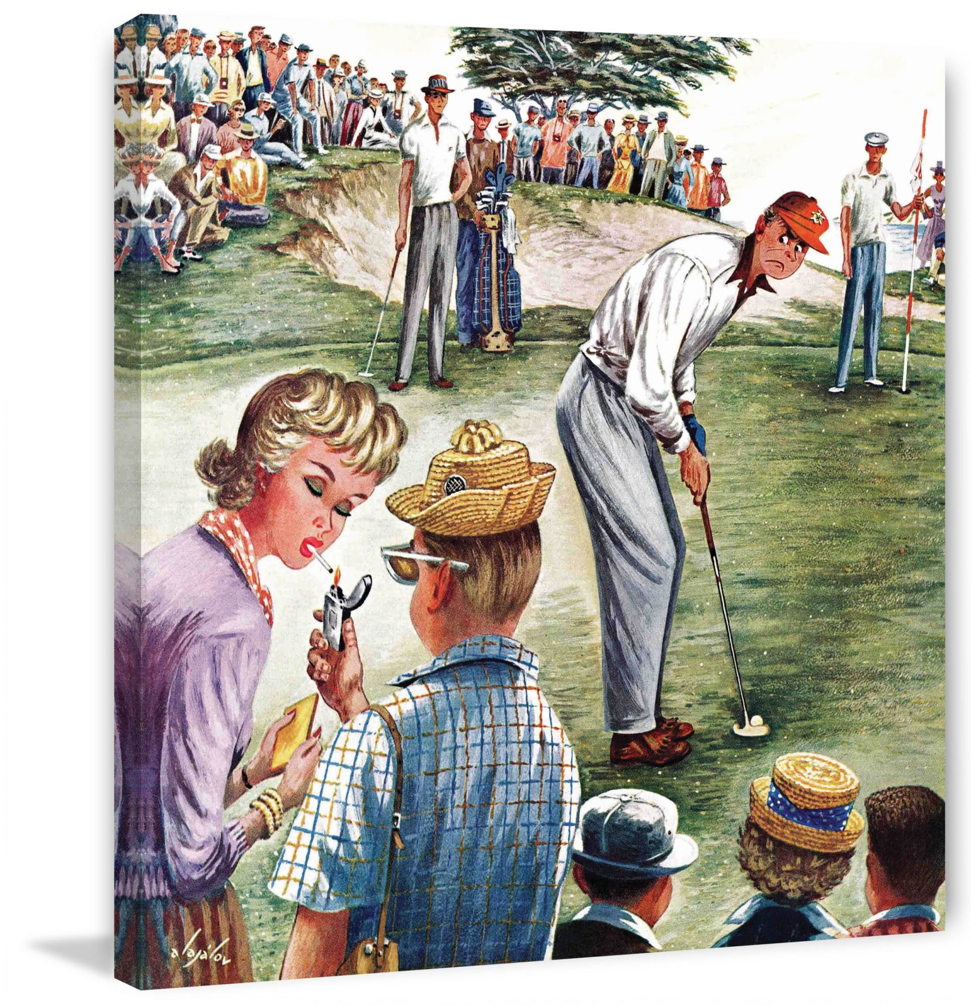Marmont Hill Distracted Pro Golfer by Constantin Alajalov Painting Print on Canvas