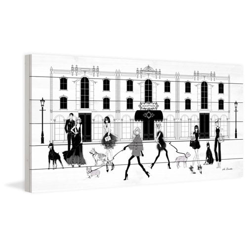 Marmont Hill "Dog Hotel" by Loretta So Painting Print on White Wood