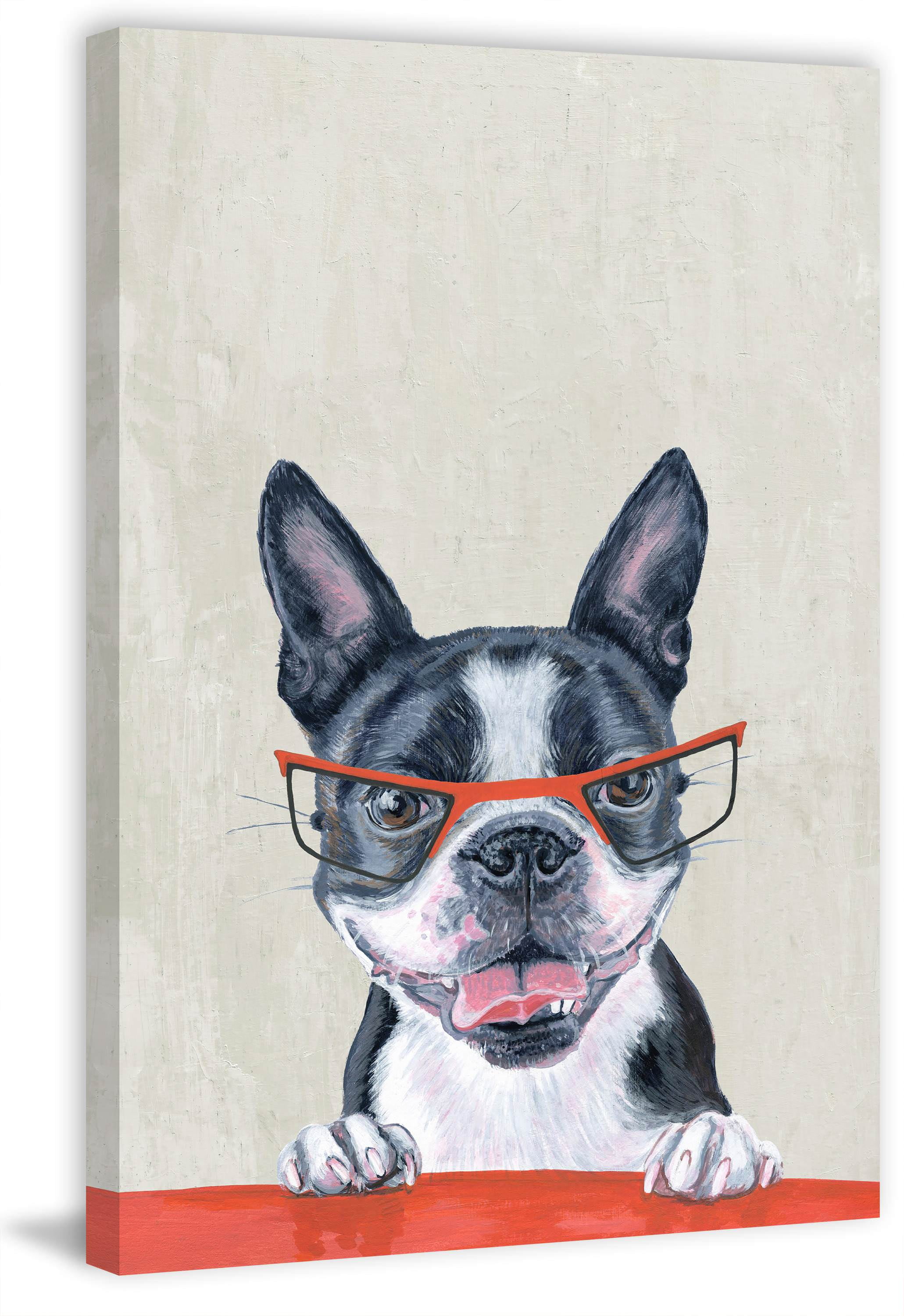 Marmont Hill "Dog Prof" Painting Print on Wrapped Canvas