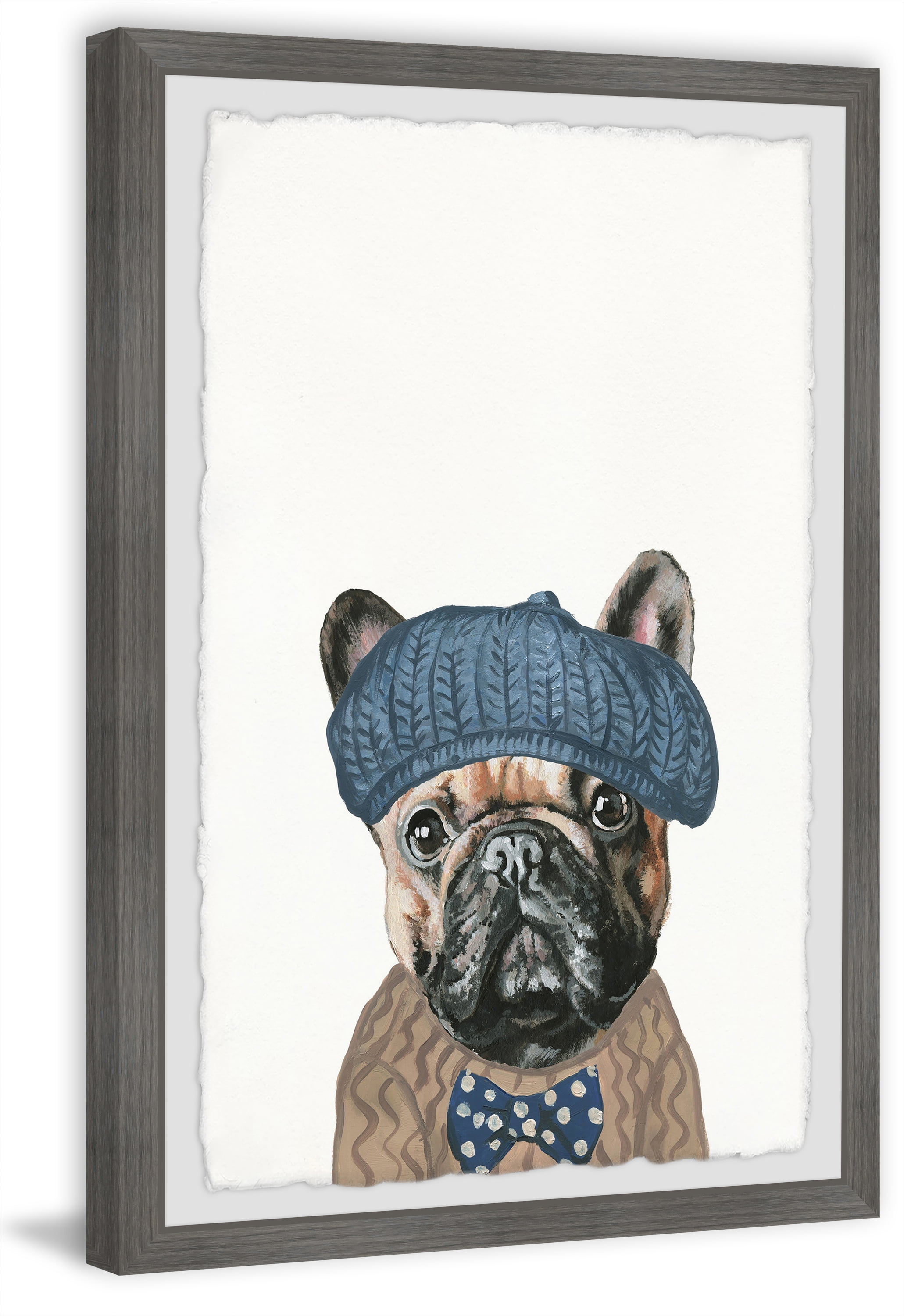 Marmont Hill "Dog in Beret" Framed Painting Print