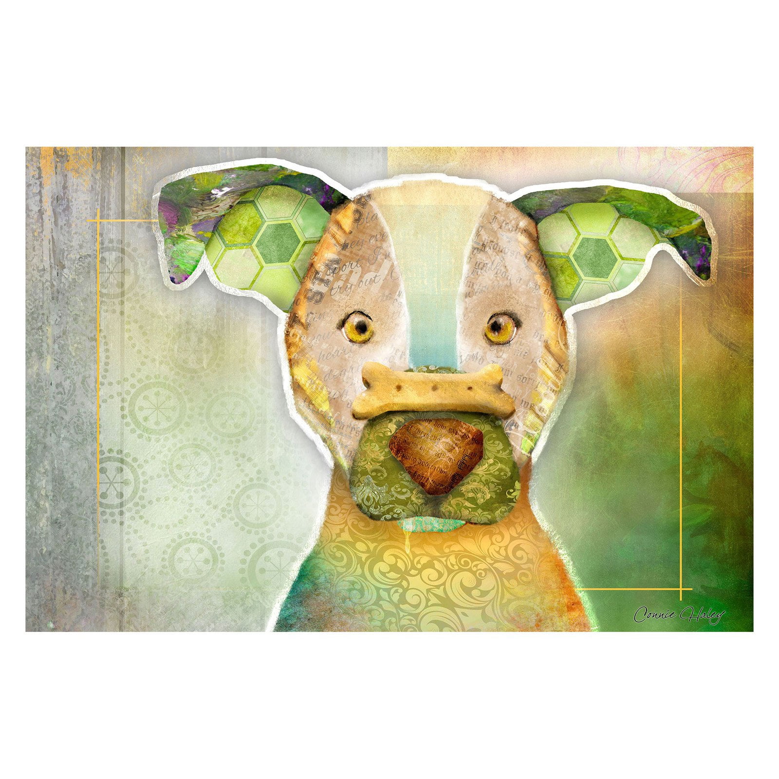 Marmont Hill "Dog with Bone II" by Connie Haley Painting Print on Wrapped Canvas