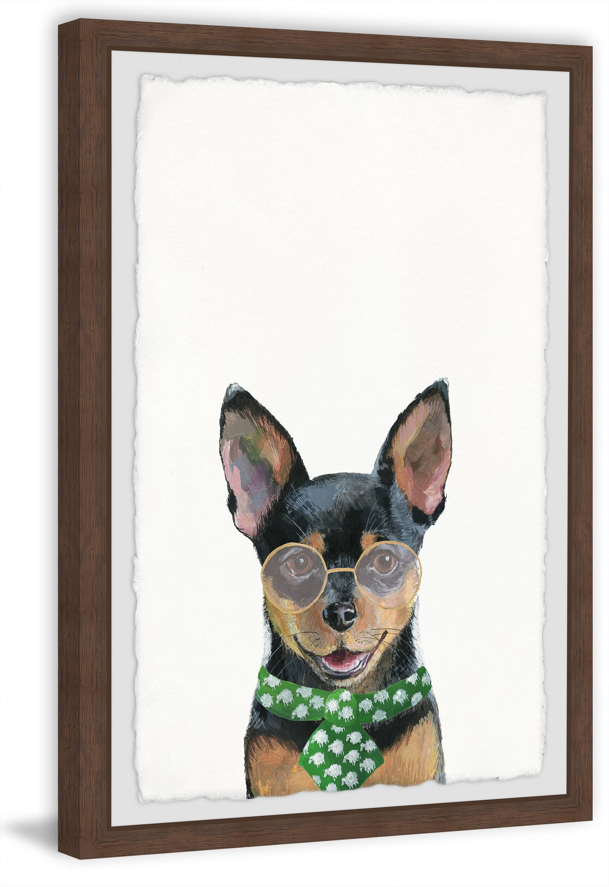 Marmont Hill "Dog with a Green Tie" Framed Painting Print