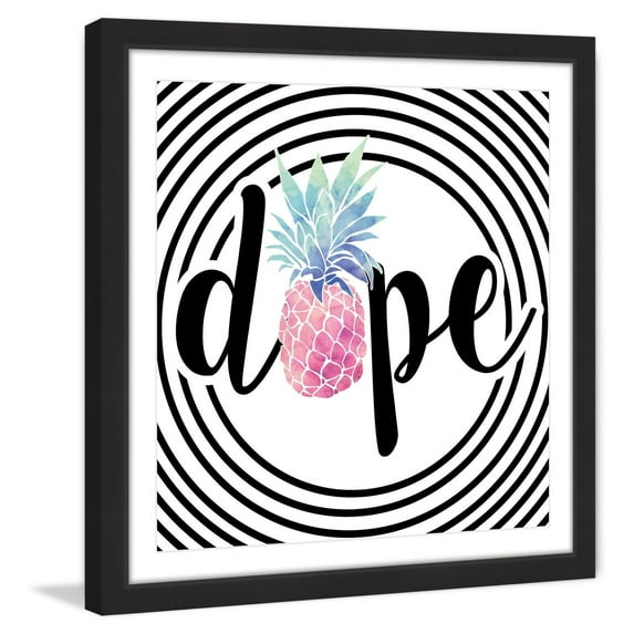 Marmont Hill "Dope Pineapple" by Diana Alcala Framed Painting Print