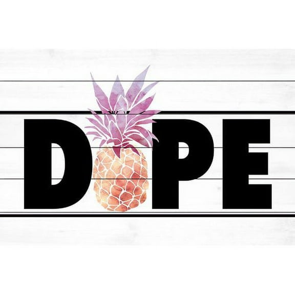 Marmont Hill "Dope Pineapple" by Diana Alcala Painting Print on White Wood