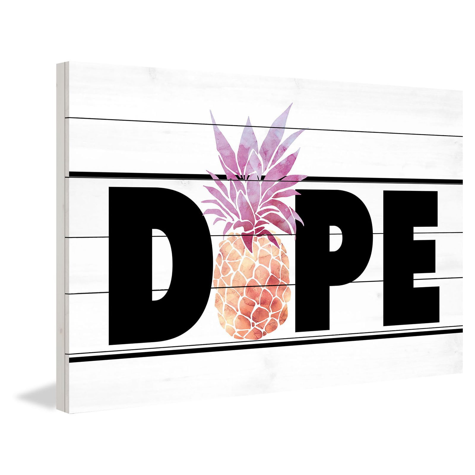 Marmont Hill "Dope Pineapple" by Diana Alcala Painting Print on White Wood