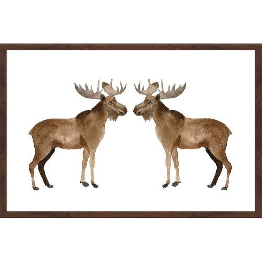 Marmont Hill "Double Moose" by Shayna Pitch Framed Painting Print
