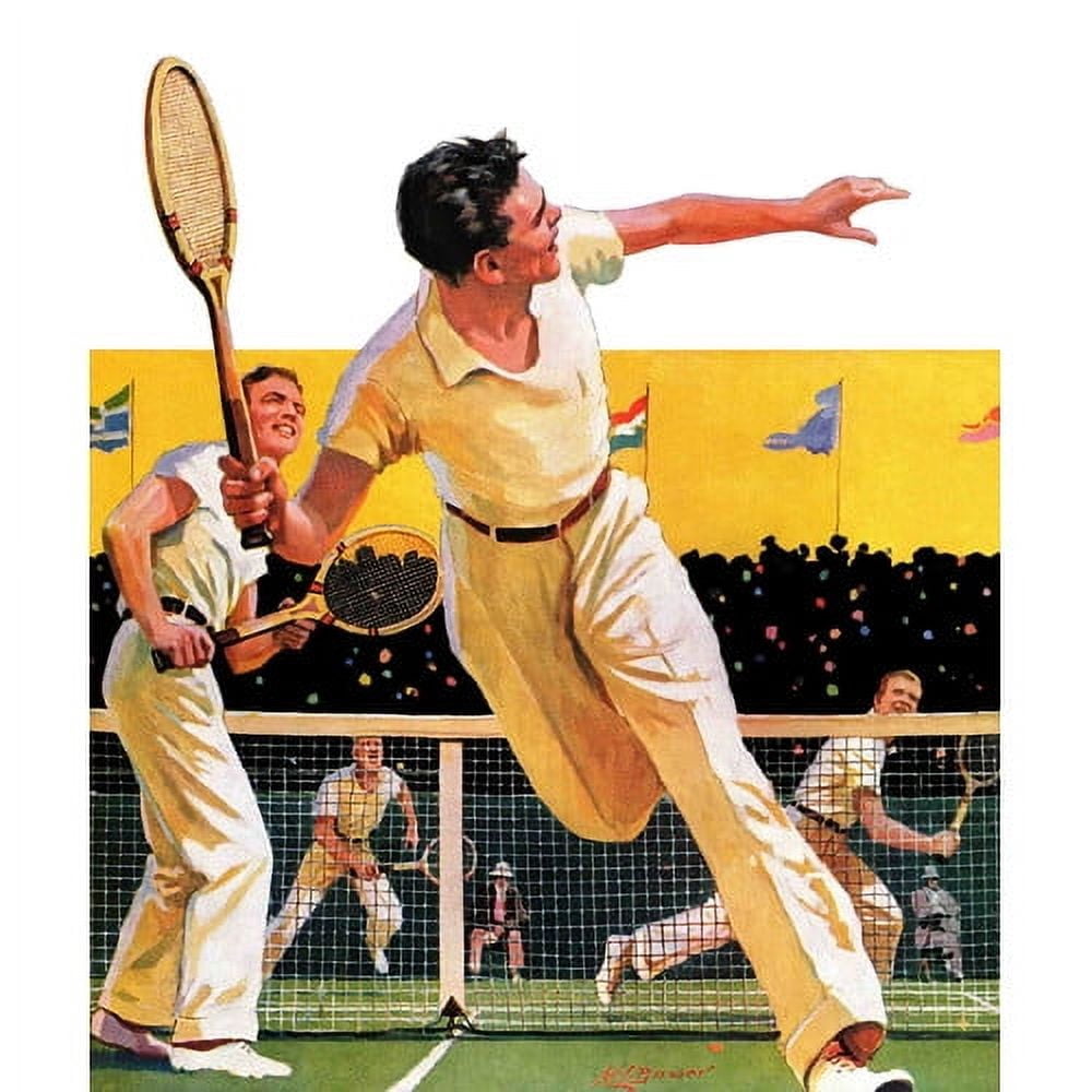 Marmont Hill Doubles Tennis Match by Maurice Bower Painting Print on Canvas
