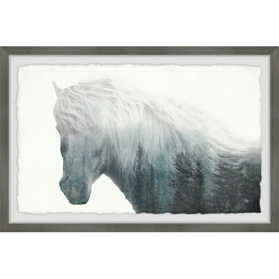 Marmont Hill Dramatic Horse Framed Wall Art, 8" x 12"