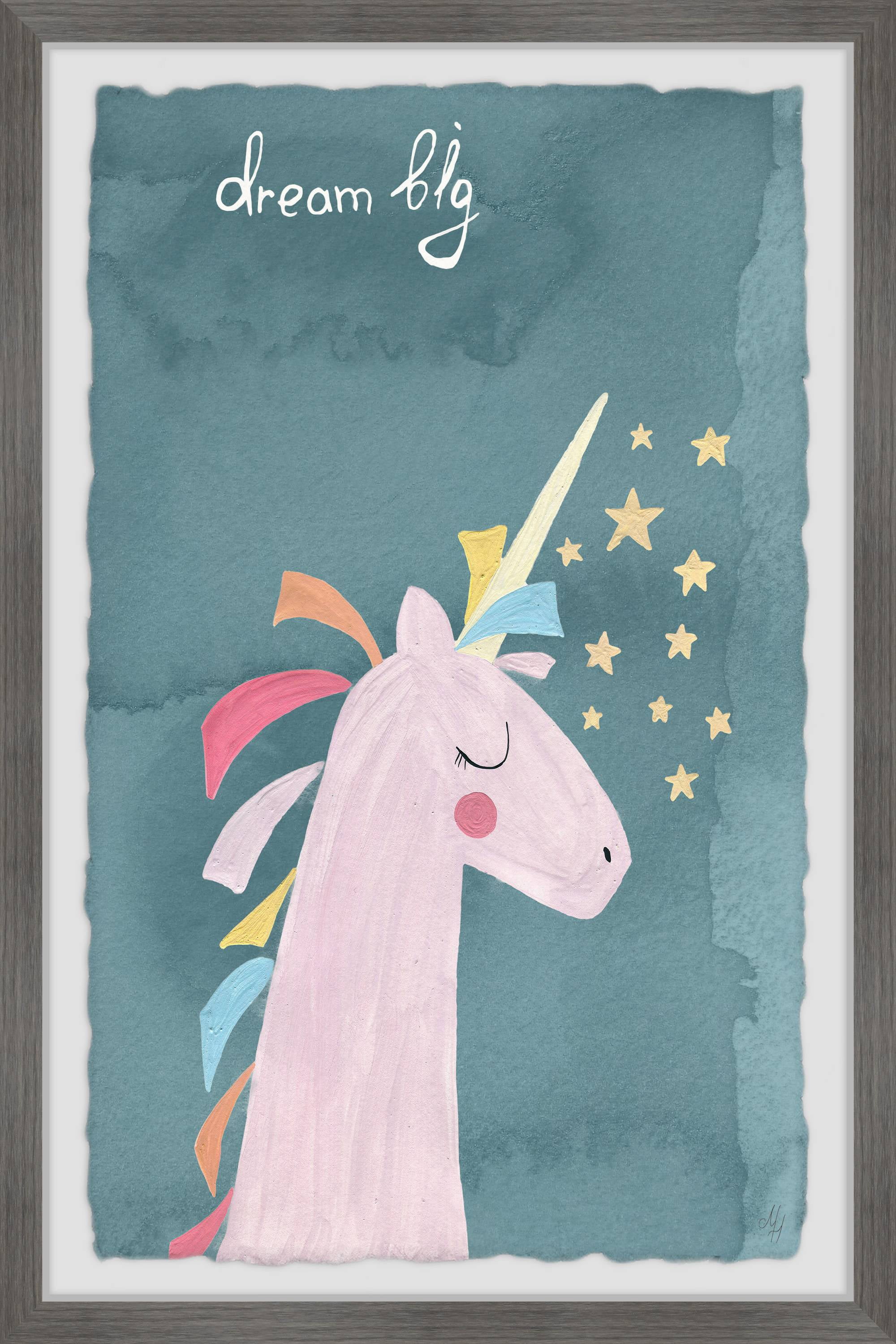 Marmont Hill Dream Big Unicorn Framed Wall Art