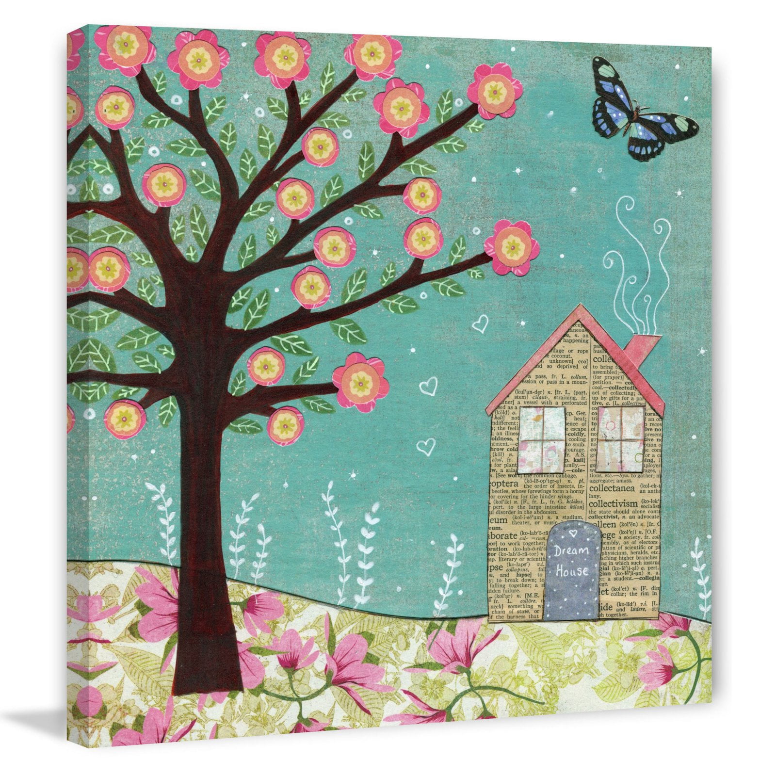 Dream House Floral Landscape Canvas Art, 20" x 20"
