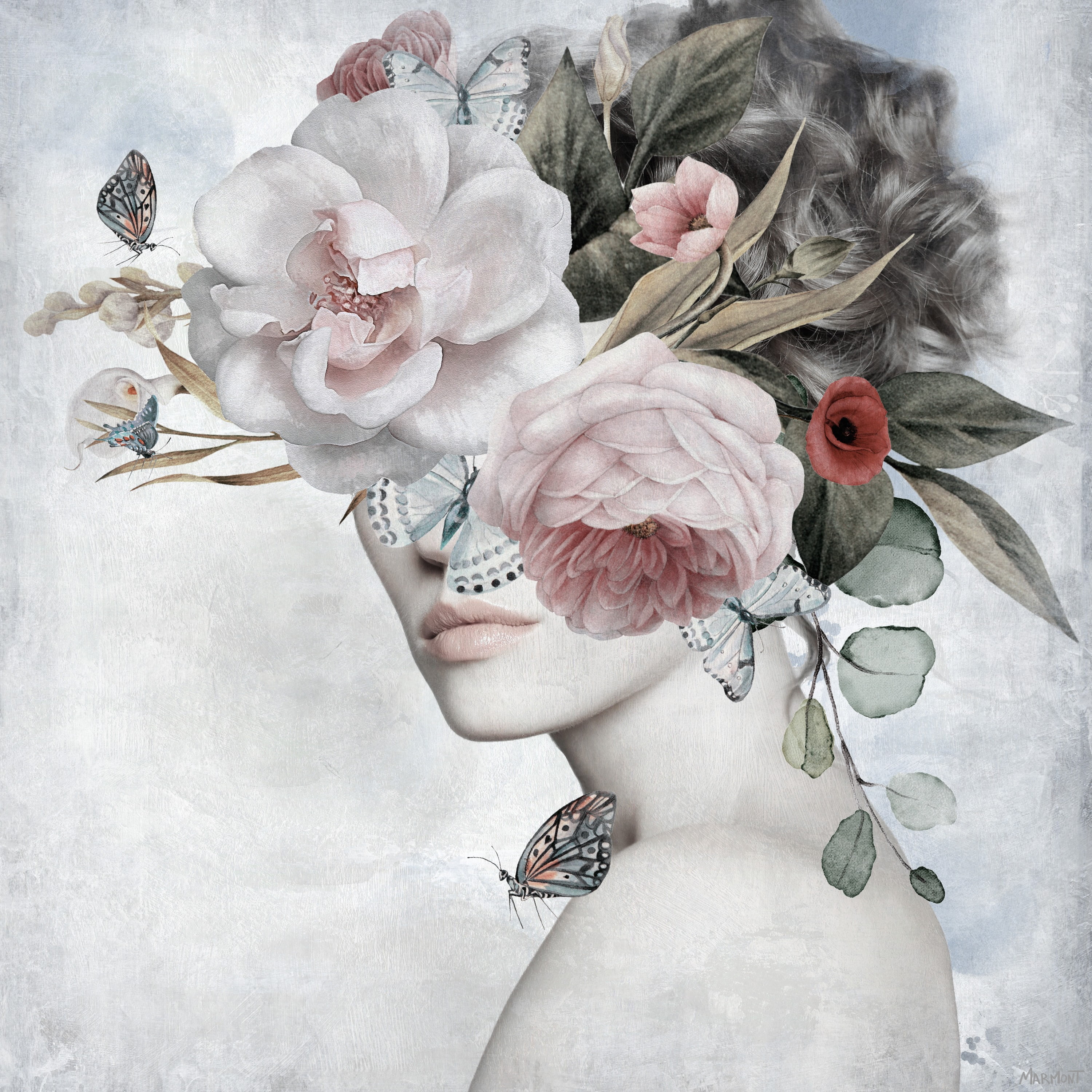 Marmont Hill Dreamy Flower Crown Canvas Wall Art, 24" x 24"