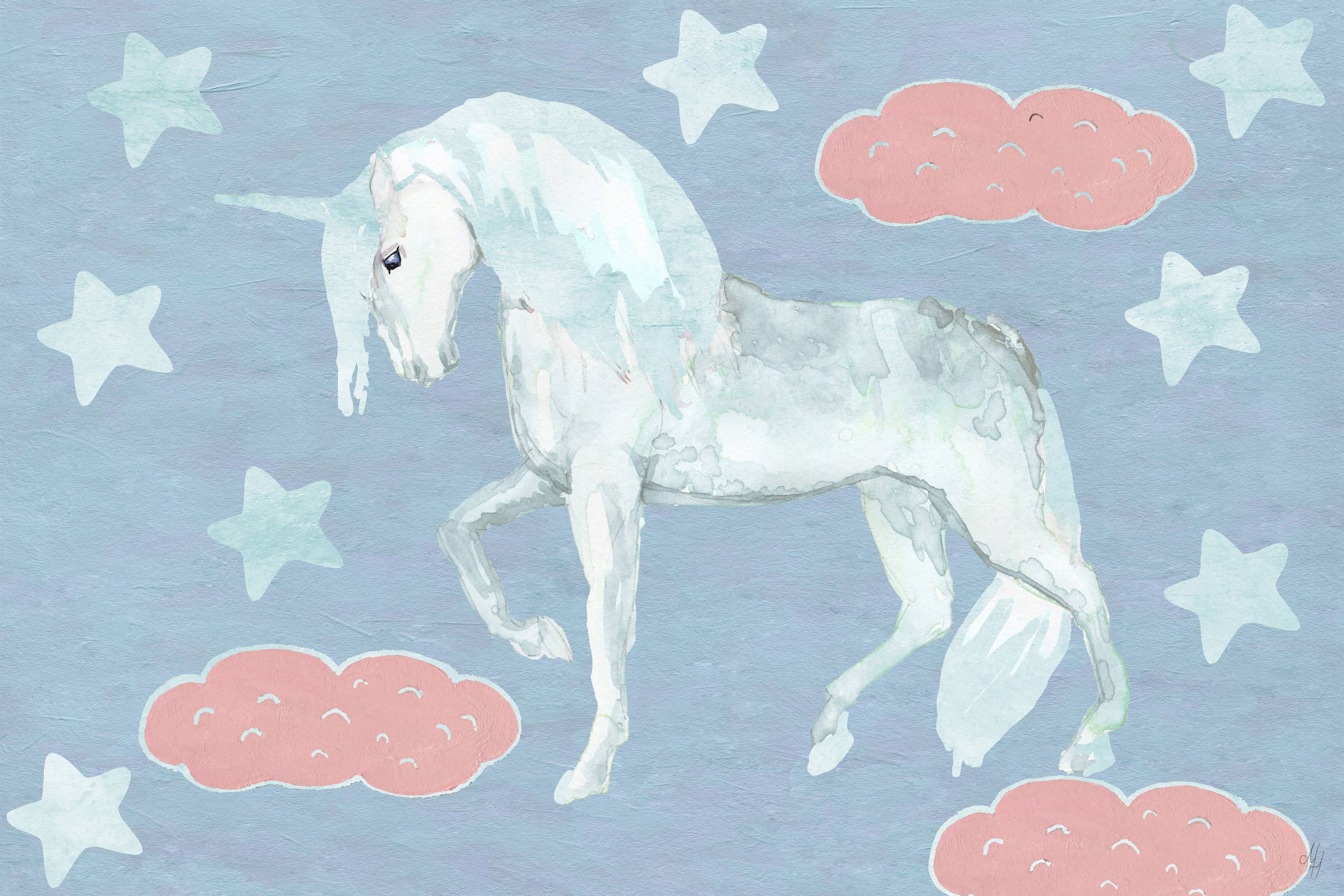 Marmont Hill Dreamy Night Unicorn Canvas Wall Art