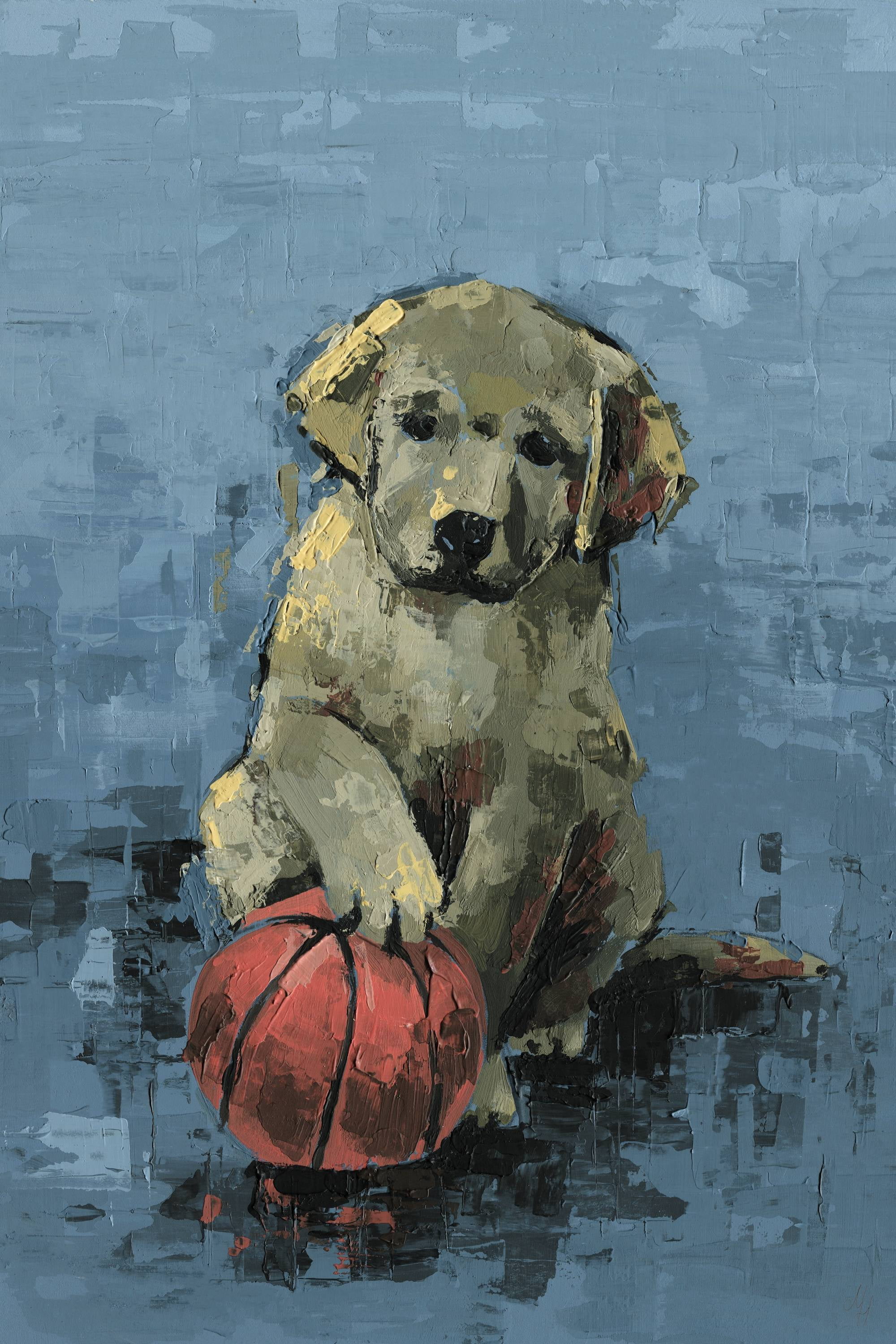 Marmont Hill Dribbling Dog Canvas Wall Art