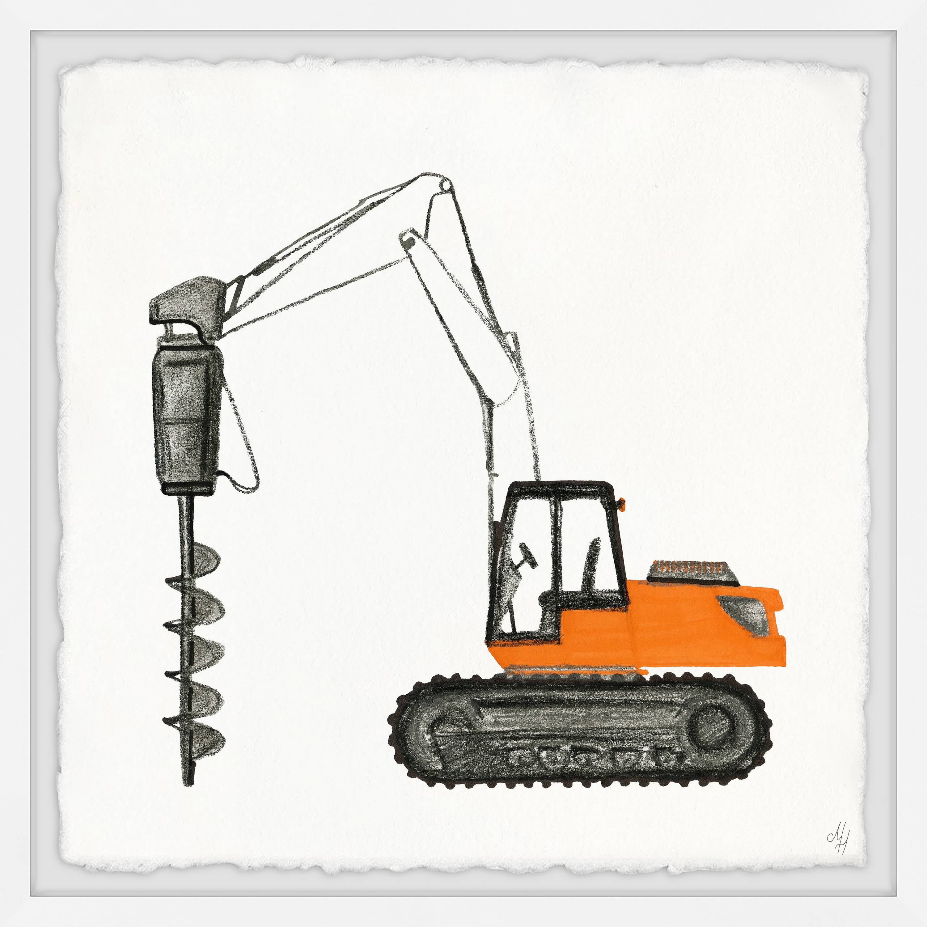 Marmont Hill Drilling Truck Framed Wall Art, 12.00" x 1.50"