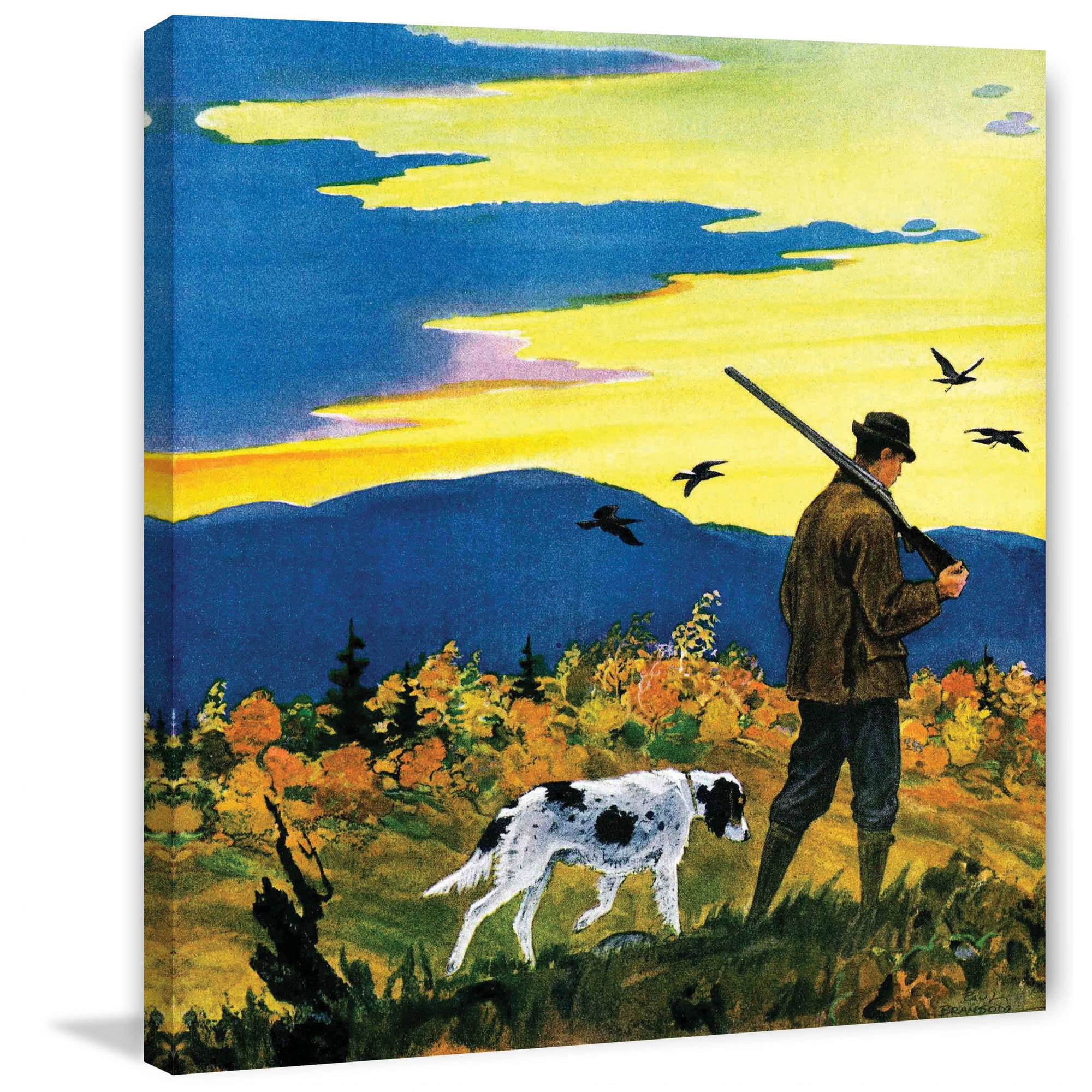 Marmont Hill Duck Hunter and Dog by Paul Bransom Painting Print on Canvas