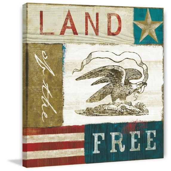 Marmont Hill "Eagle I Block Print" Painting Print on Canvas