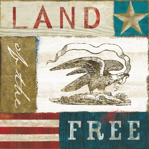Marmont Hill "Eagle I Block Print" Painting Print on Canvas