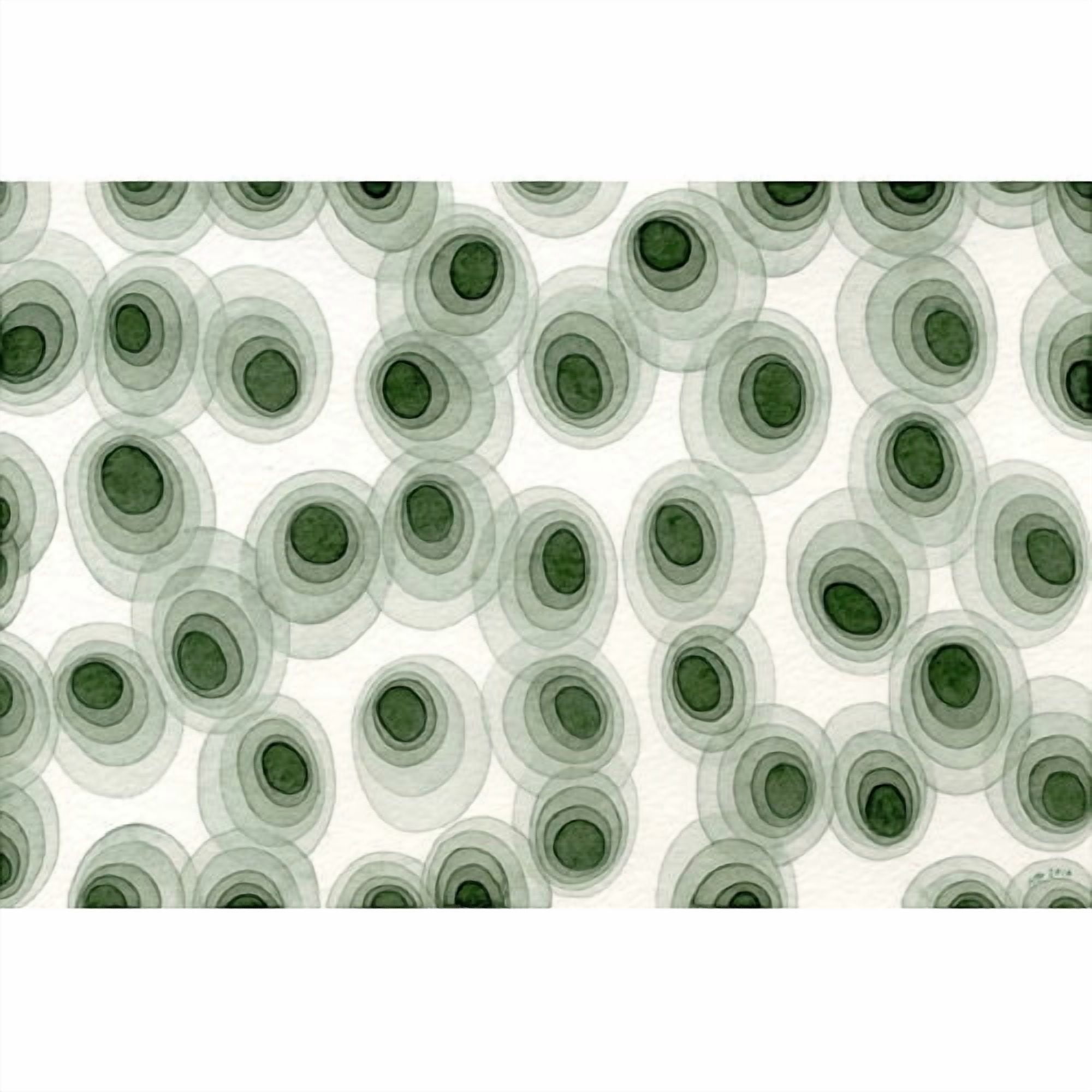 Marmont Hill "Earthy Green Ovals" by Nikki Galapon Painting Print on Wrapped Canvas