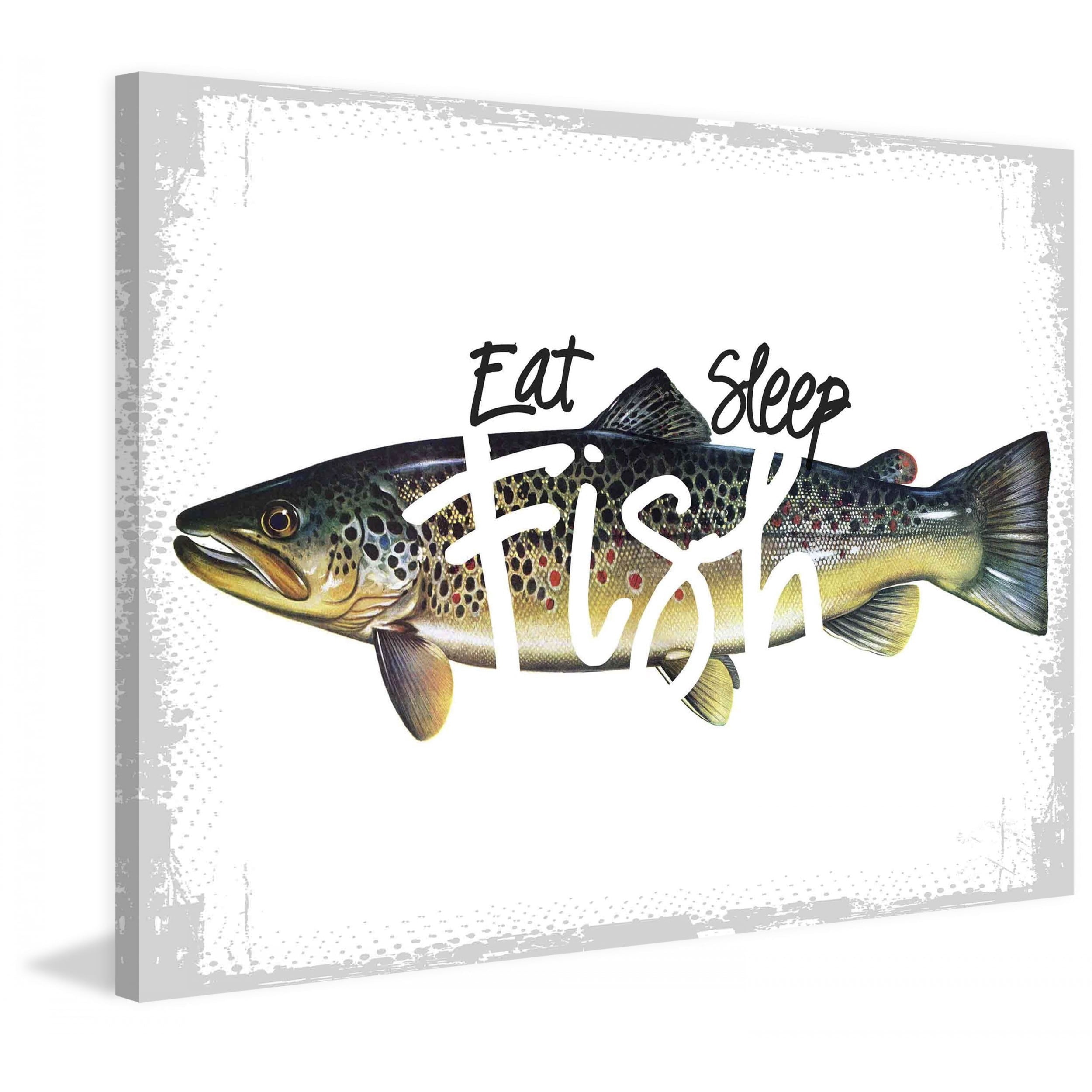 Marmont Hill Eat Sleep Fish by Saturday Evening Post Painting Print on Canvas
