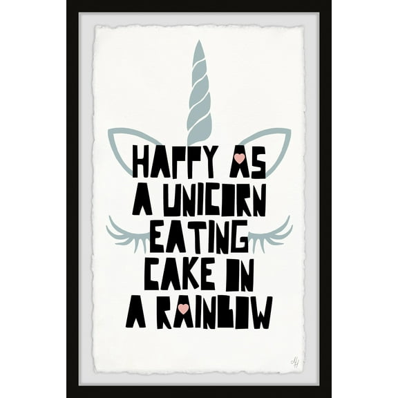 Marmont Hill Eating Cake on a Rainbow Framed Wall Art